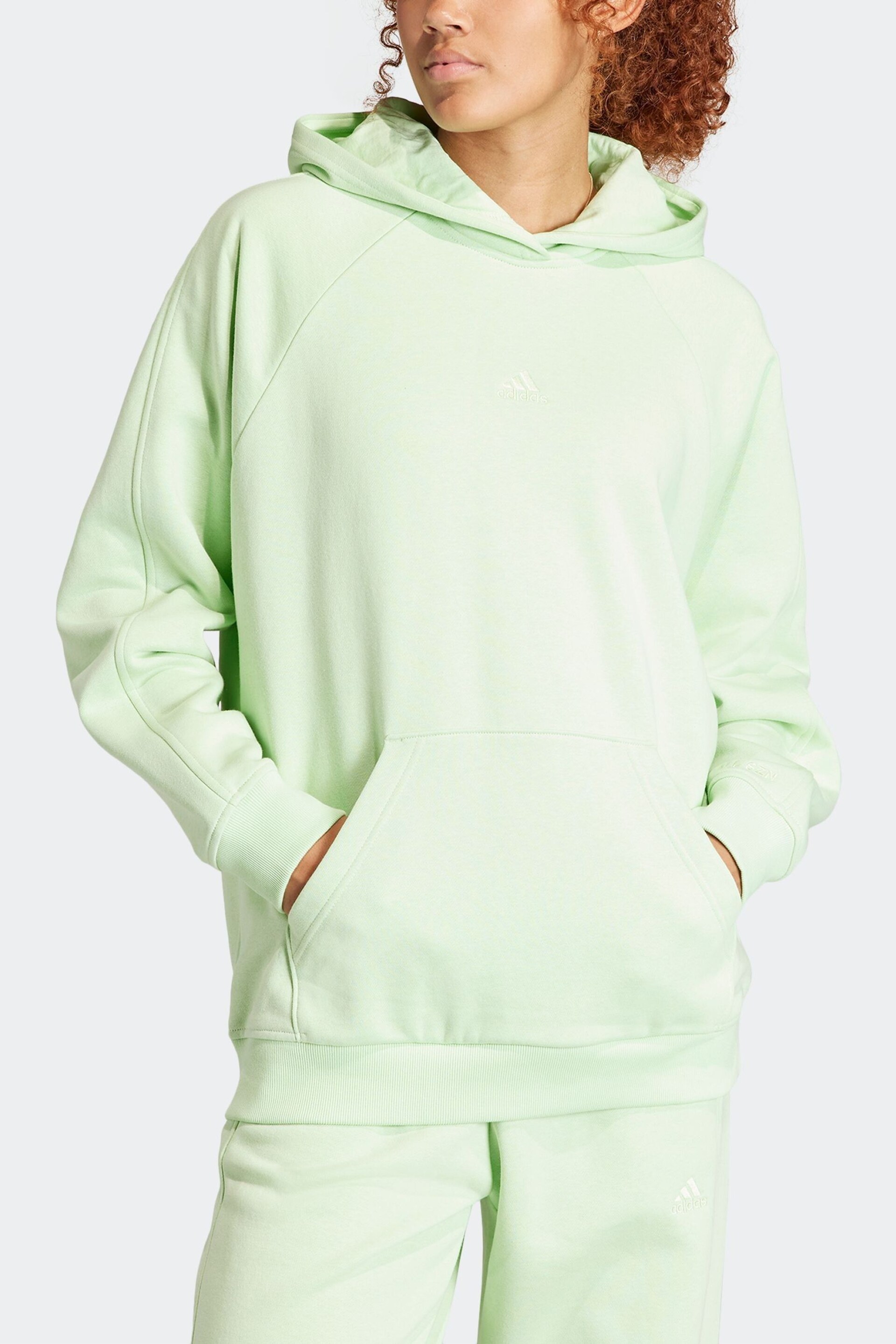 adidas Green Boyfriend Sportswear All Szn Fleece Hoodie - Image 4 of 7