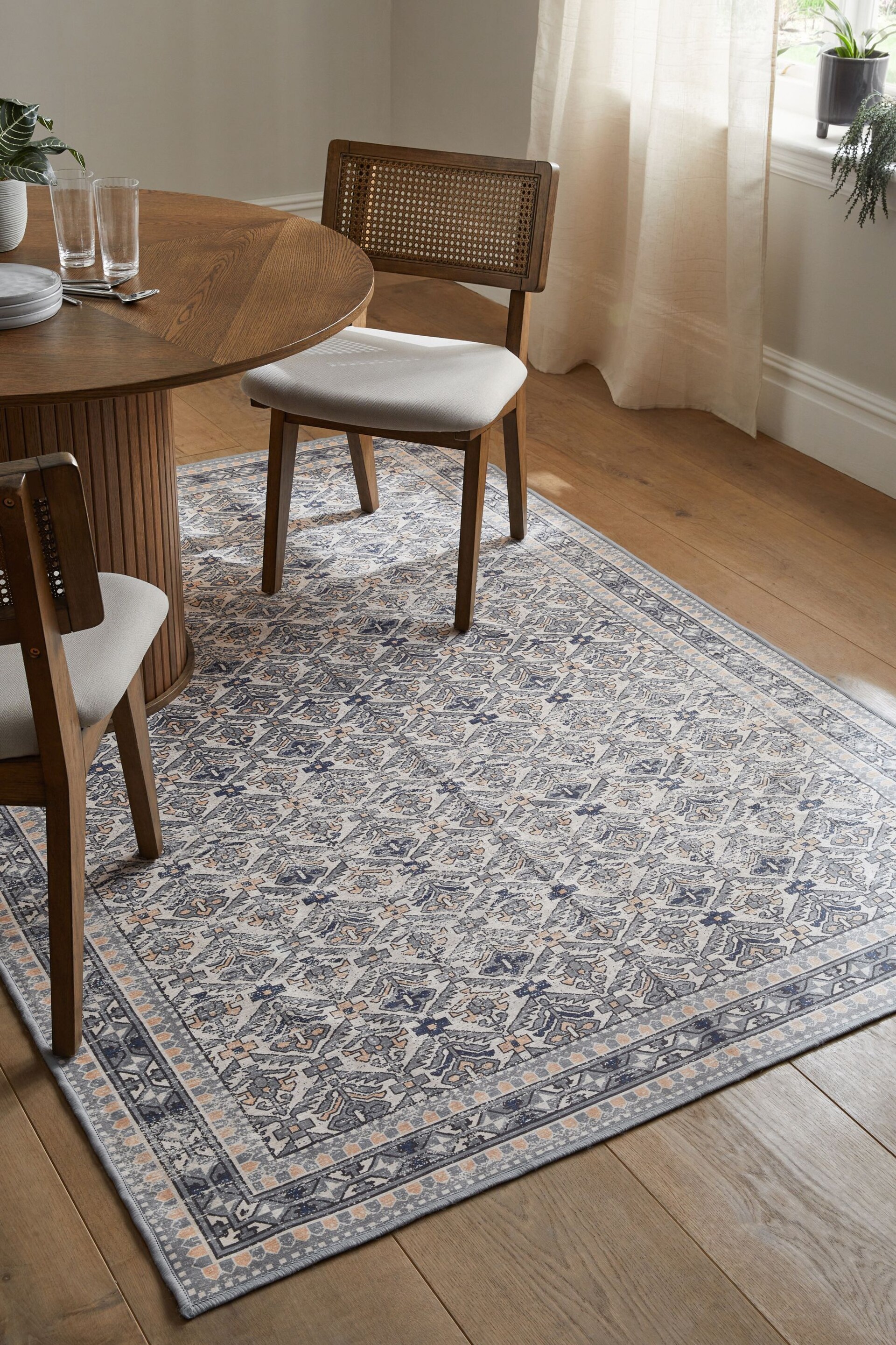 Grey Beatrice Oriental Washable Rug - Image 1 of 6