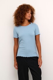 Kaffe Drew Rib Jersey T-Shirt - Image 1 of 6