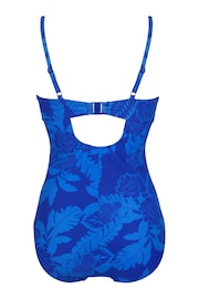 Pour Moi Blue Tropical Lightly Padded Underwired Twist Front Control Swimsuit - Image 4 of 4