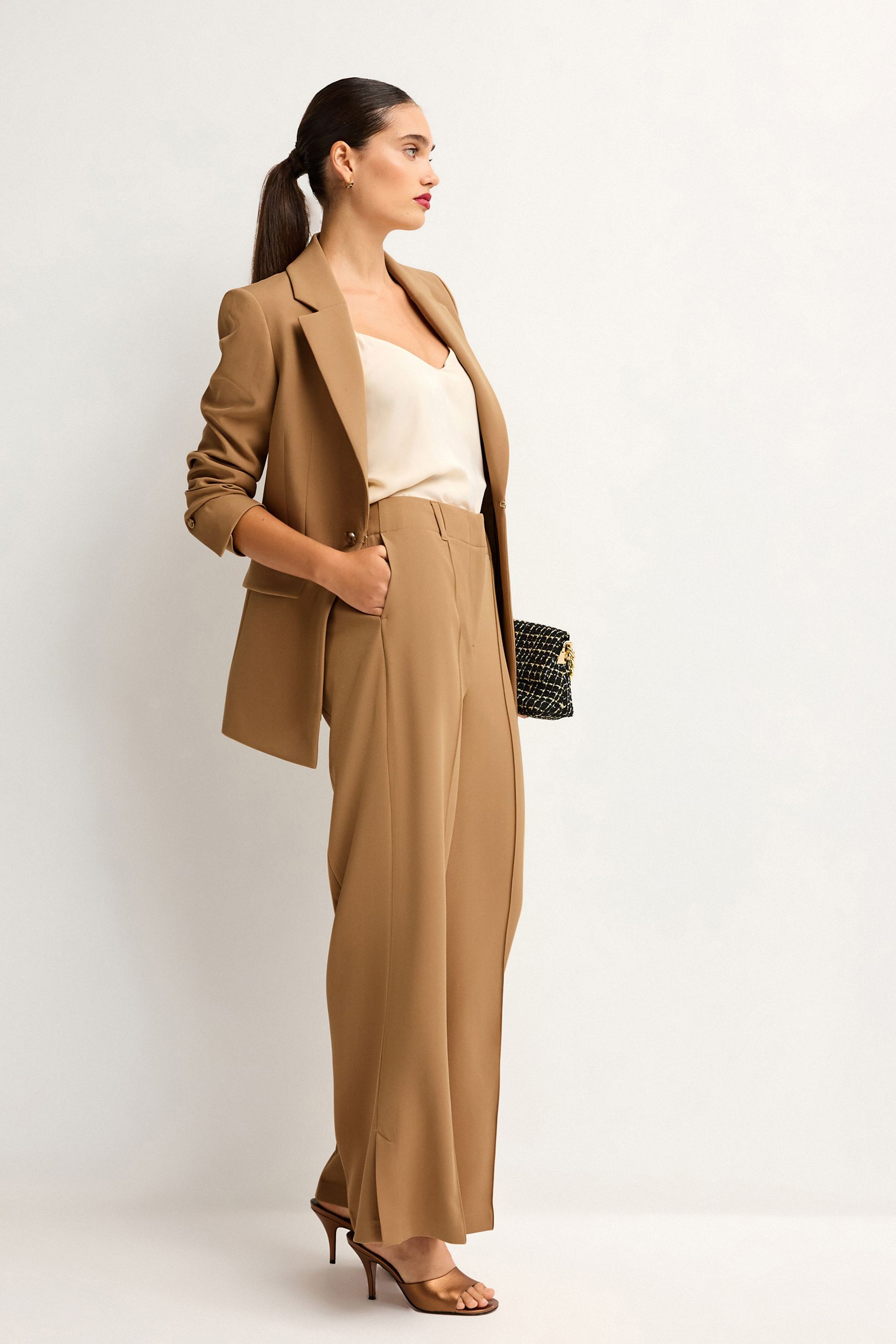 Ladies camel coloured trousers uk best sale