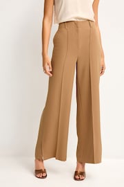 Camel Tailored Mid Rise Wide Leg Trousers - Image 3 of 7
