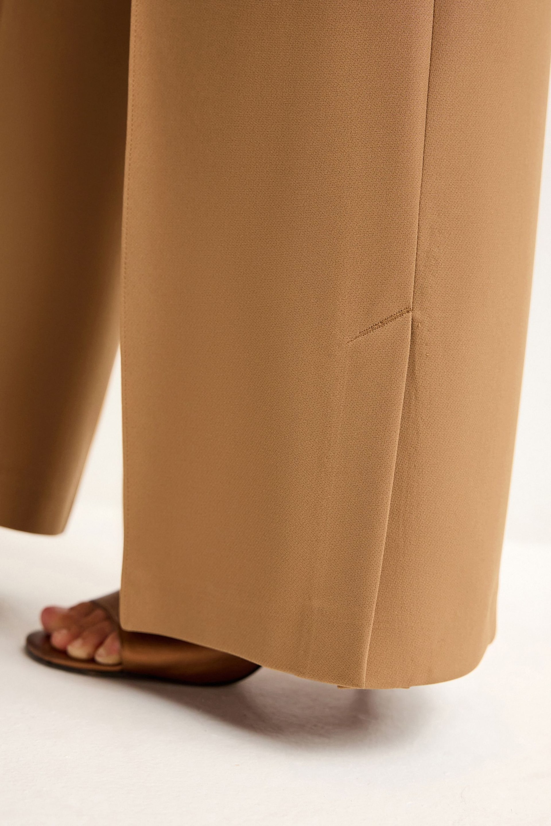 Camel Tailored Mid Rise Wide Leg Trousers - Image 5 of 7