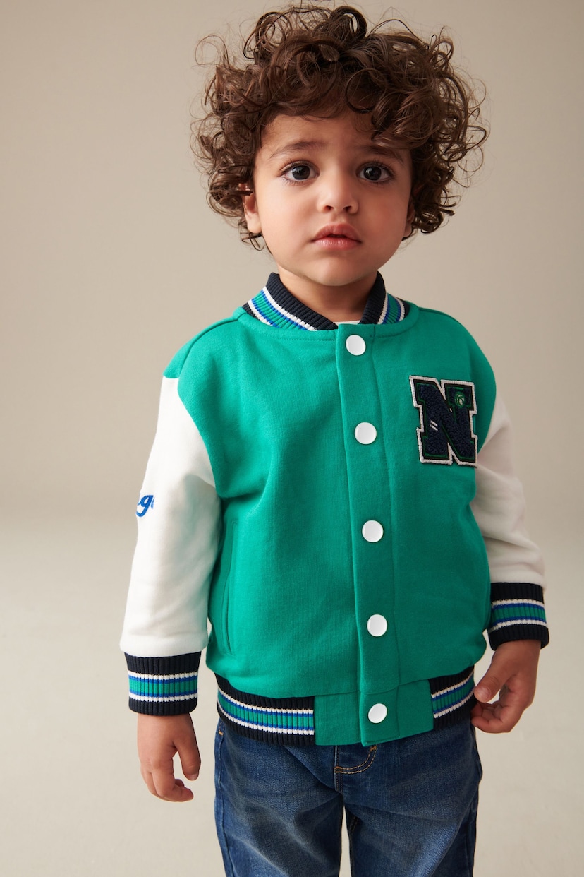 Green Letterman Jacket (3mths-7yrs) - Image 1 of 10