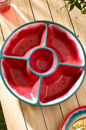 Red Watermelon Chip & Dip Serve Bowl