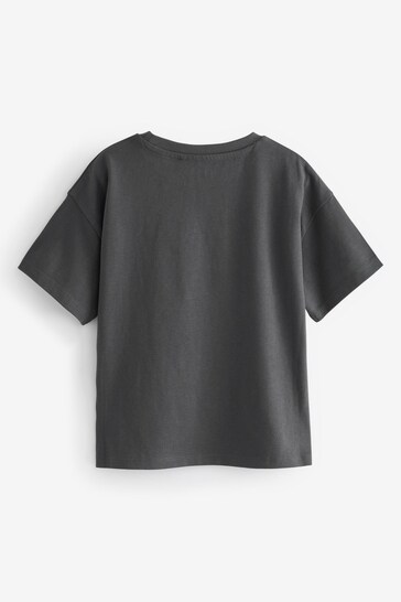 Grey Rhinestone Unicorn Graphic T-Shirt (3-16yrs)