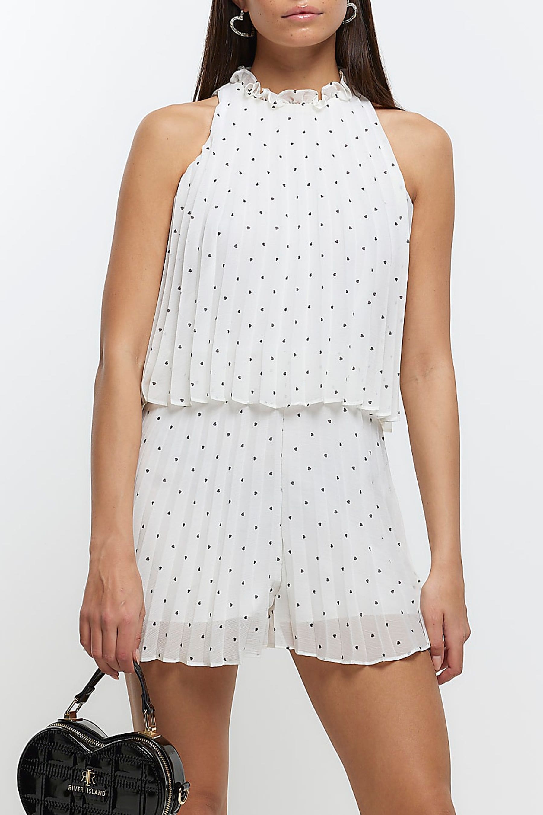 River island wrap playsuit in 2025 spot print