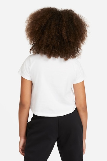 Nike White Futura Cropped T-Shirt
