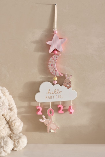 Pink Girl Born in 2024 Hanging Decoration