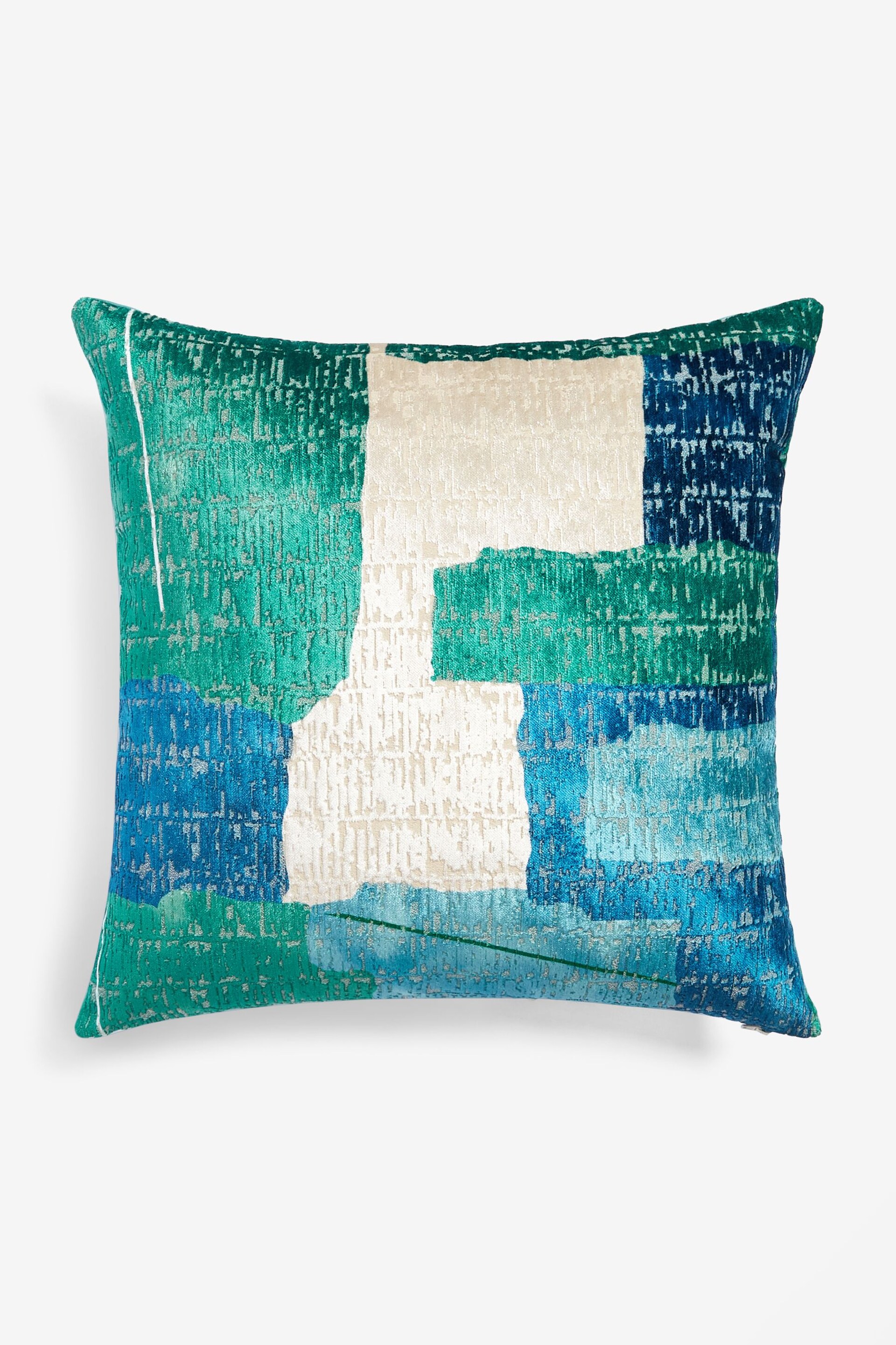 Green 50 x 50cm Abstract Leaf Cushion - Image 2 of 5