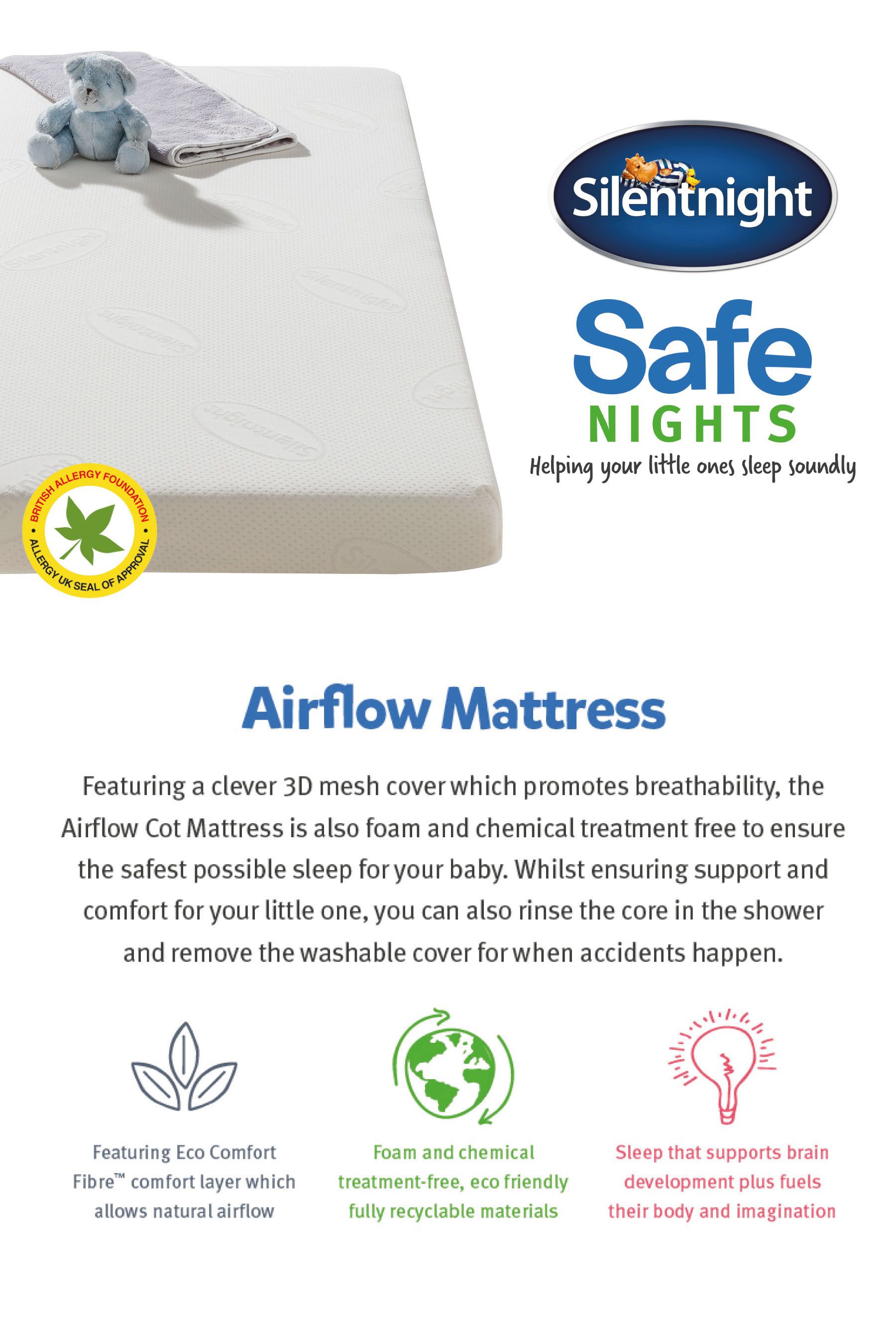 Silentnight safe nights airflow cot bed mattress online