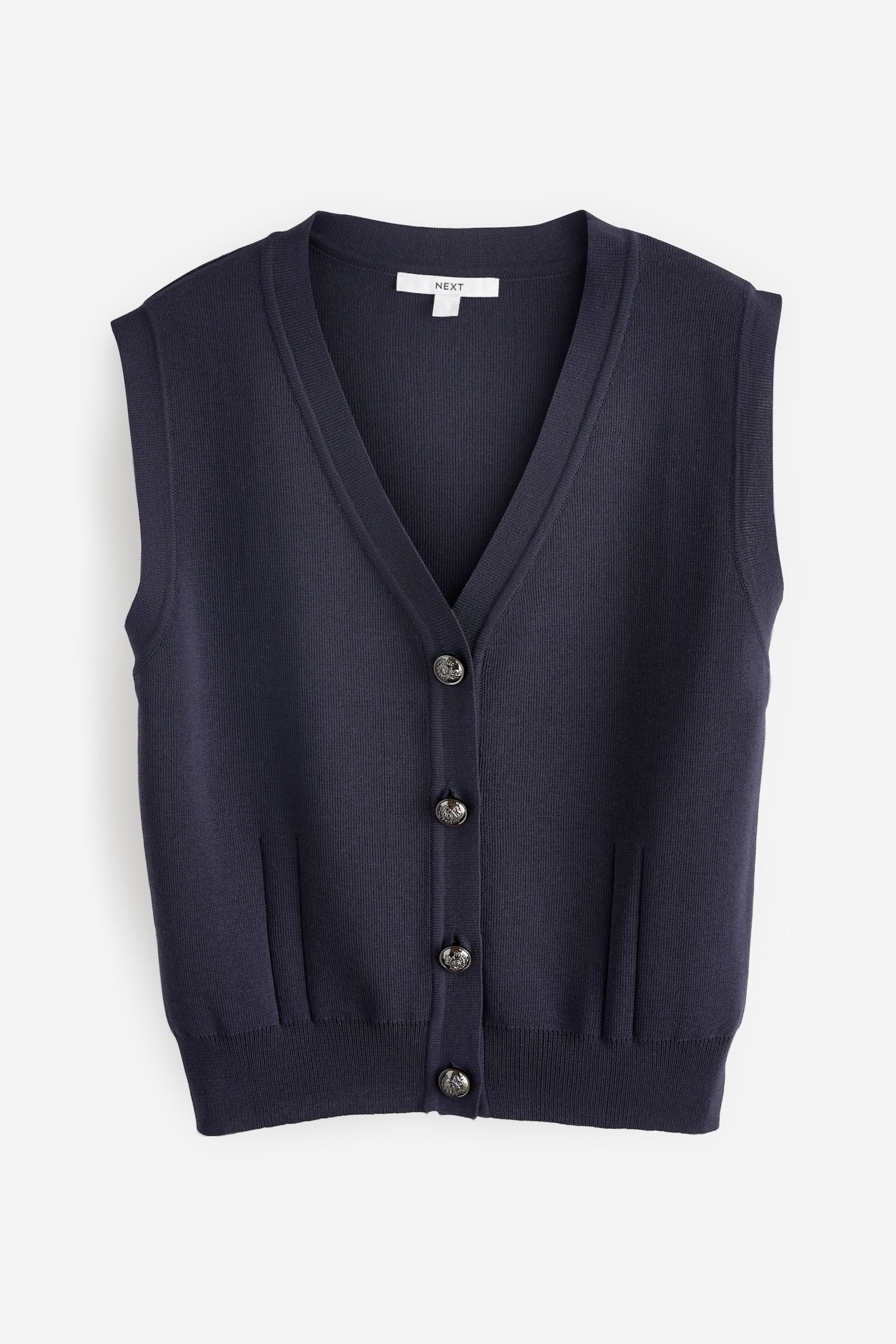 Navy Blue Button Up Waistcoat - Image 5 of 6