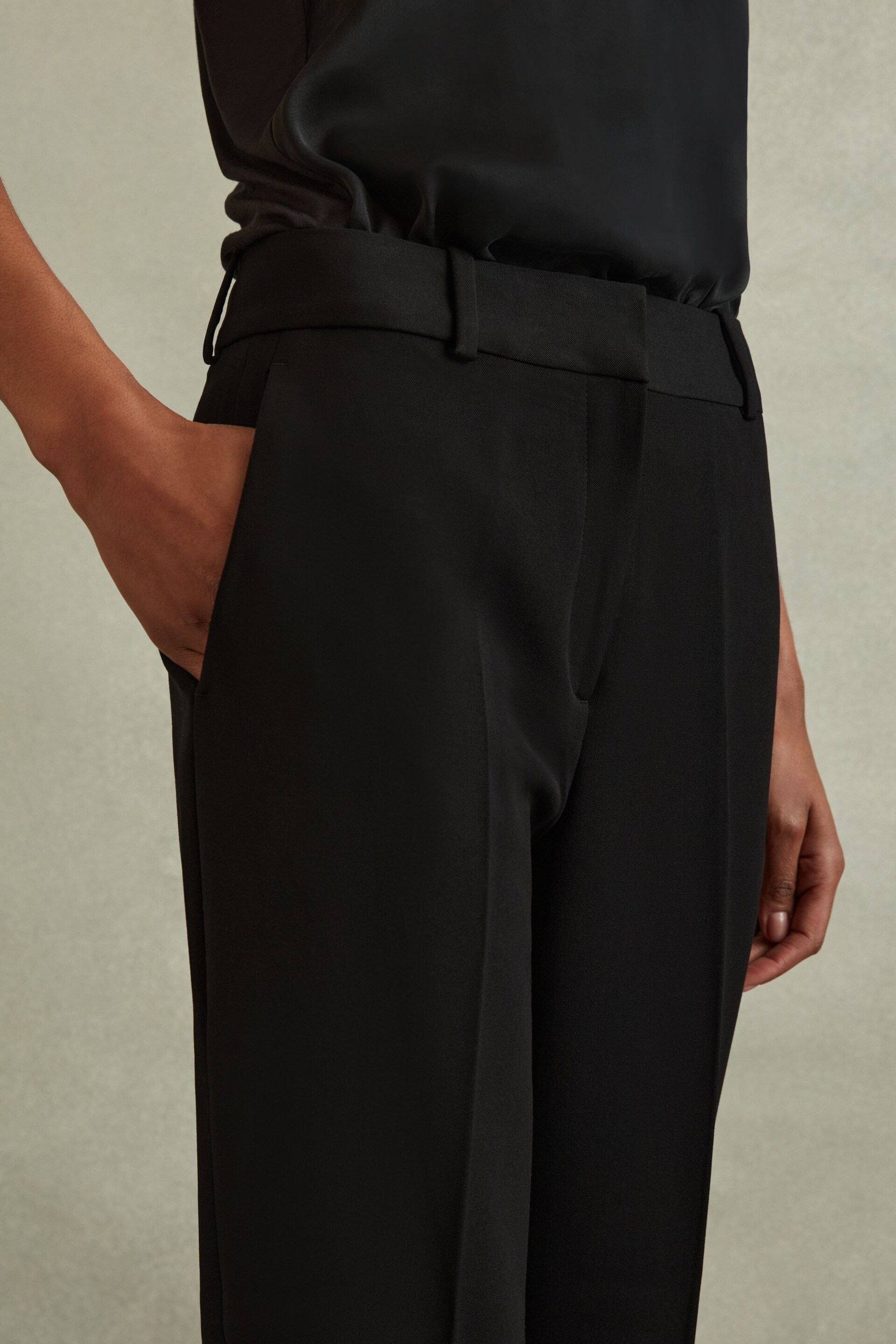 Reiss Black Gabi Slim Fit Suit Trousers - Image 3 of 6