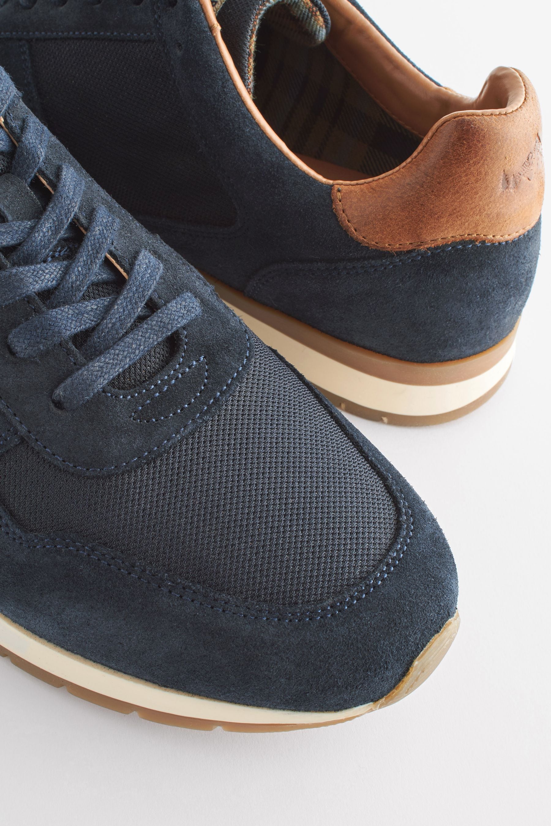 Navy on sale suede trainers