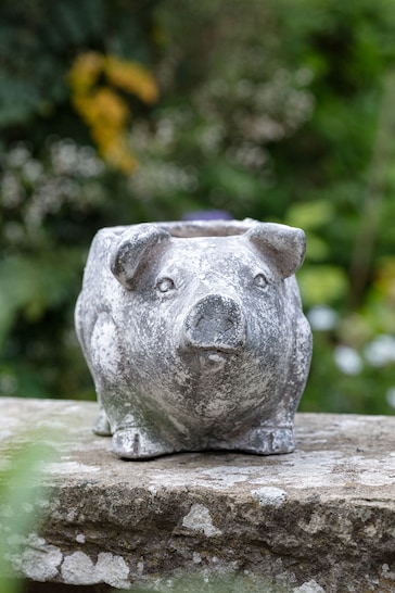 Gallery Home White Small Pig Planter