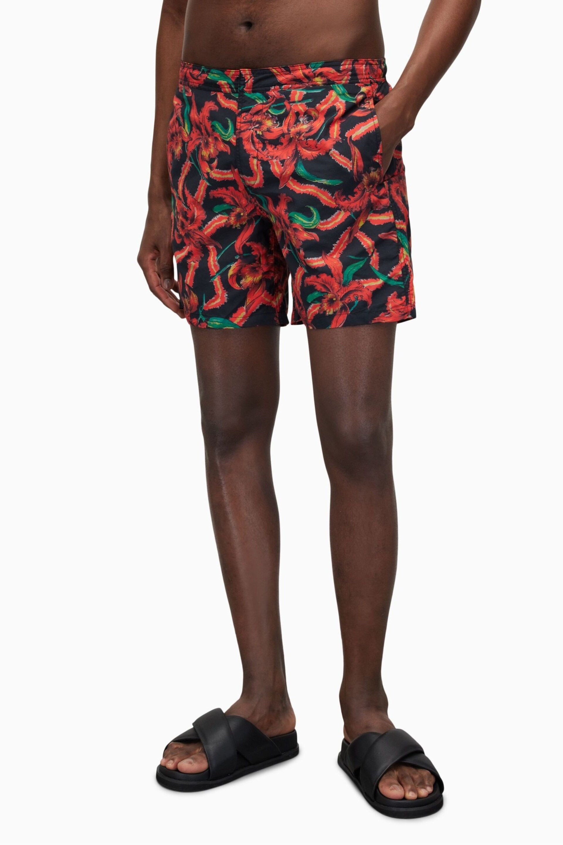 AllSaints Black Mesquida Swim Shorts - Image 4 of 8