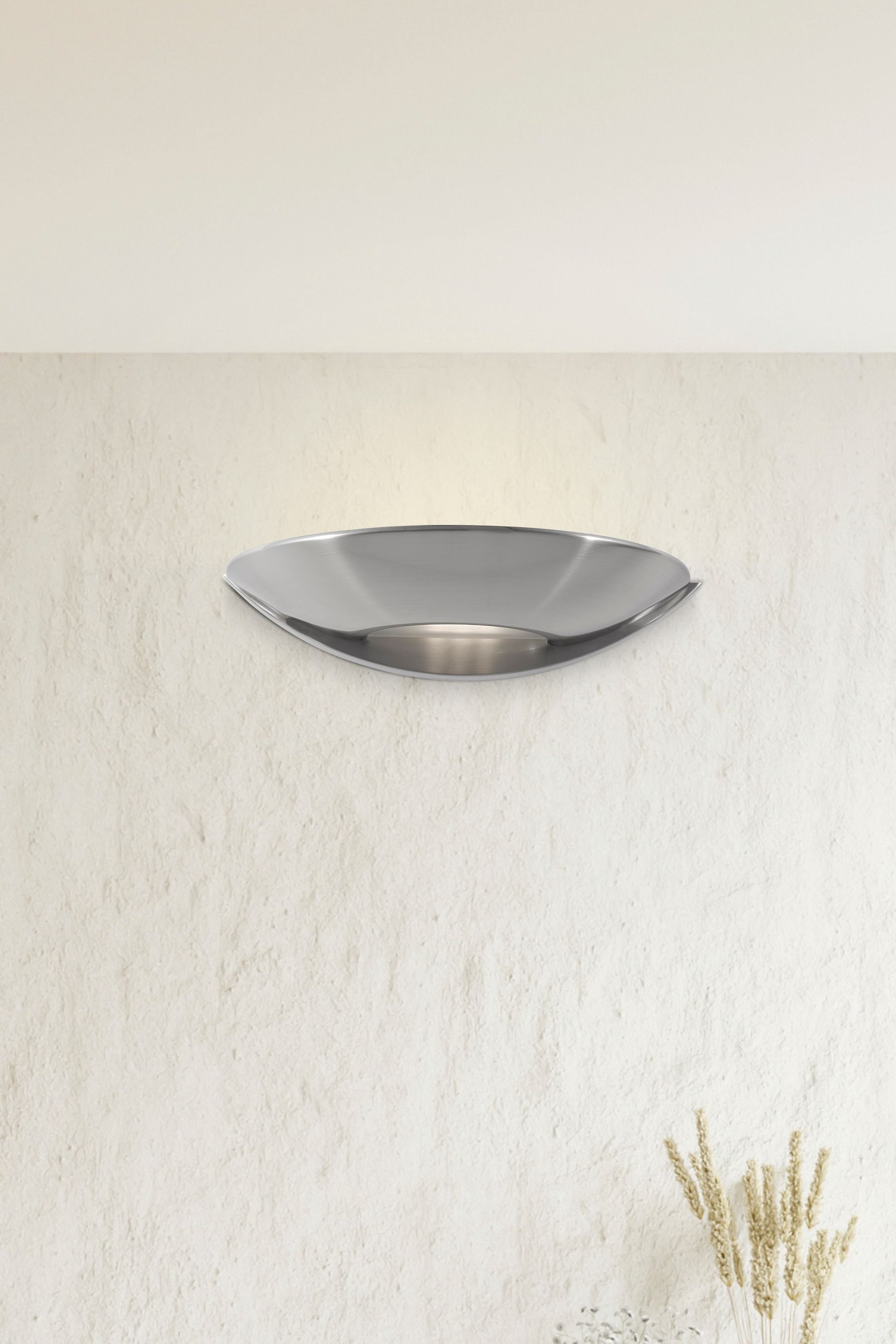Searchlight Silver Ivy Satin Silver LED Uplight Wall Light