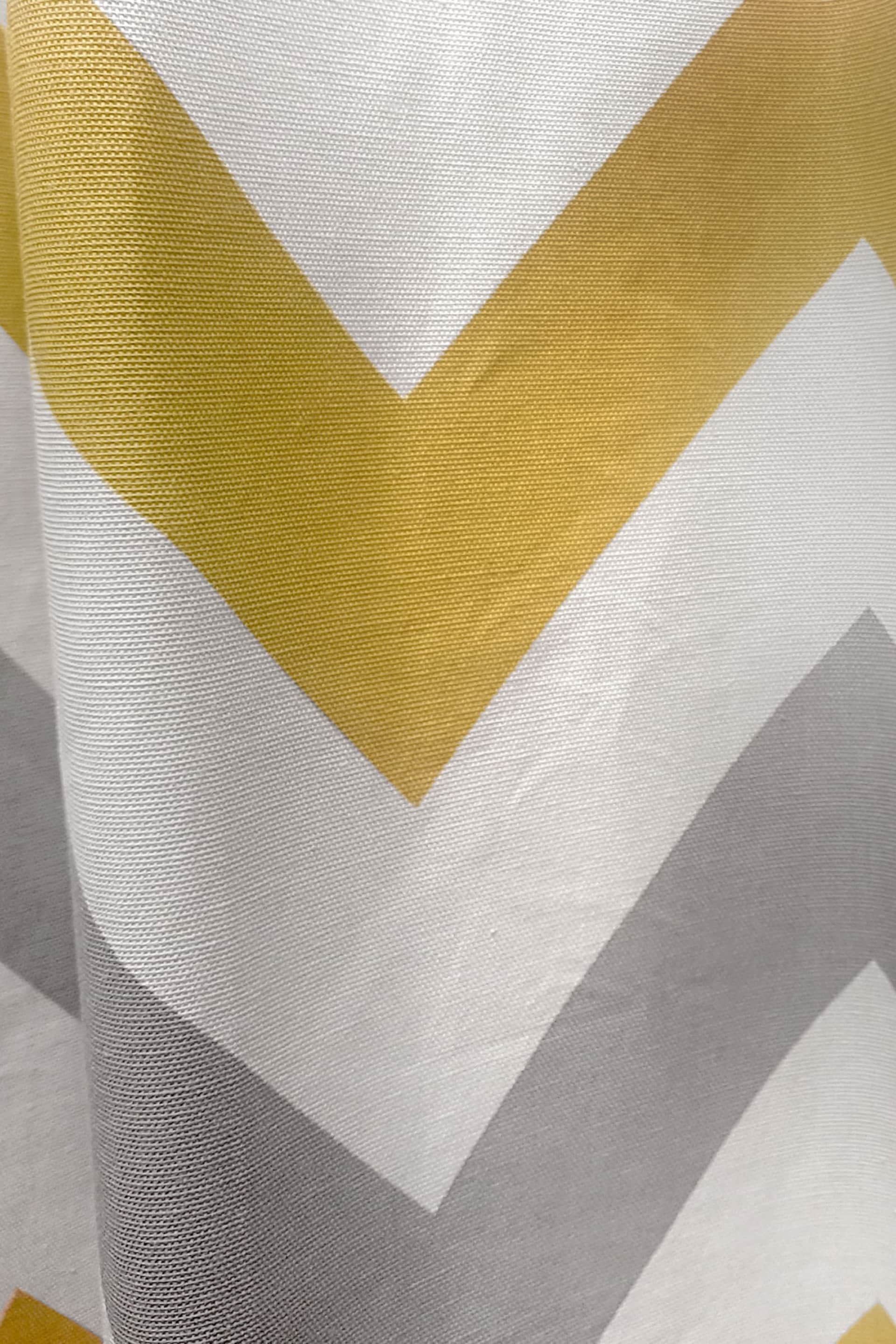 Fusion Ochre Yellow Chevron Geo Lined Eyelet Curtains - Image 2 of 3