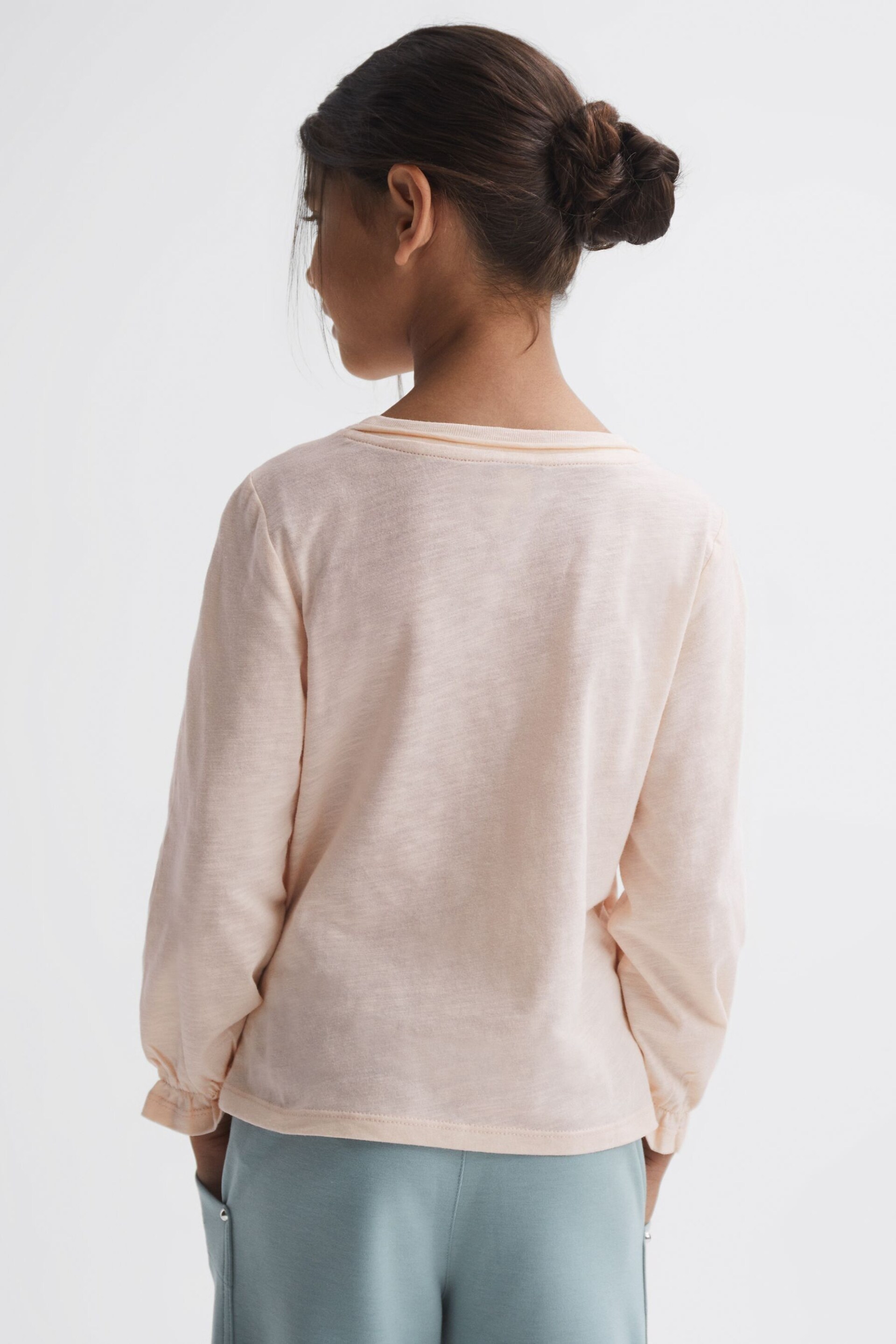 Reiss Ivory Print Rains Senior Cotton Sequin Motif T-Shirt - Image 5 of 6