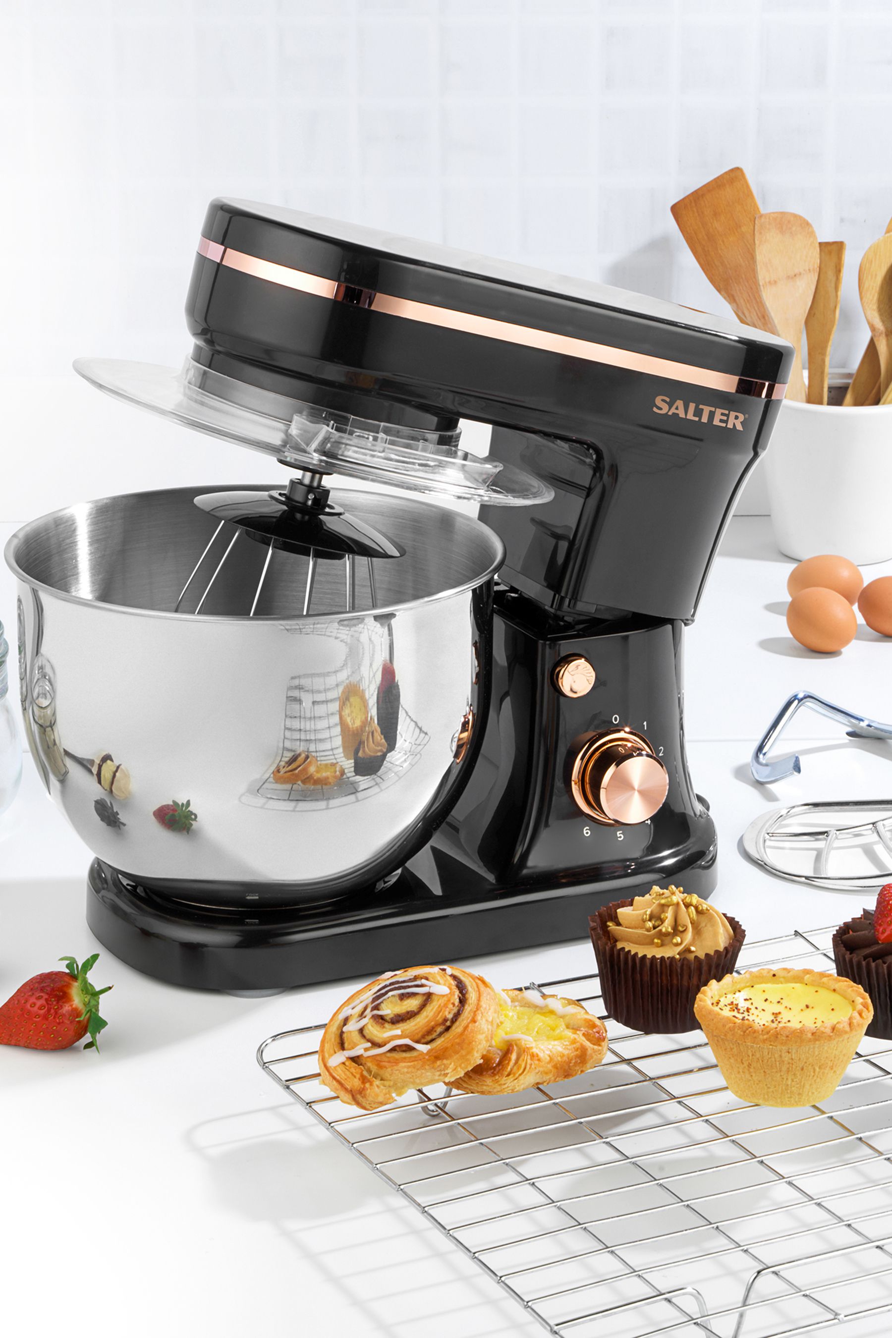 Black and rose gold stand mixer deals