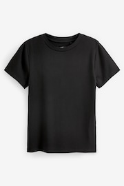 Black Soft Touch Ribbed Short Sleeve T-Shirt with TENCEL™ Lyocell - Image 5 of 6