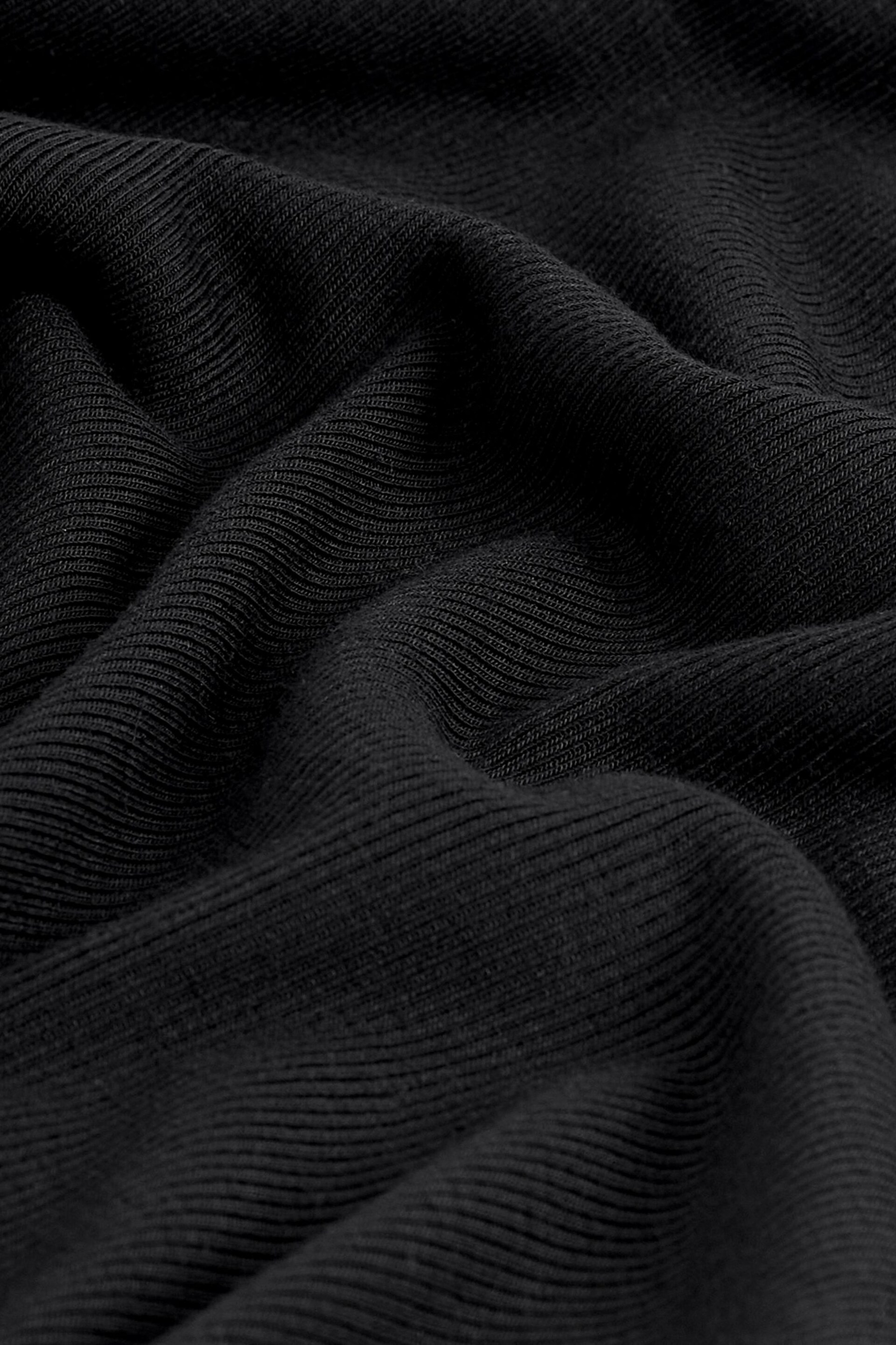 Black Soft Touch Ribbed Short Sleeve T-Shirt with TENCEL™ Lyocell - Image 6 of 6