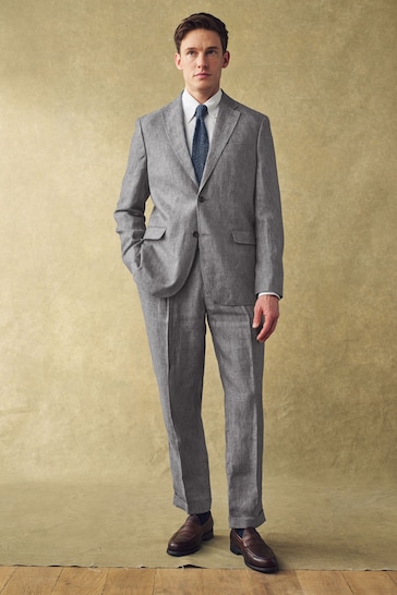 Barbour® Grey Linen Suit: Trousers