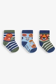 JoJo Maman Bébé Indigo 3-Pack Safari Socks - Image 1 of 1