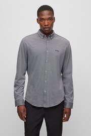 BOSS Grey Biado Long Sleeve Jersey Shirt - Image 2 of 7