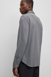 BOSS Grey Biado Long Sleeve Jersey Shirt - Image 5 of 7