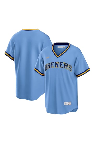 Nike Blue Milwaukee Brewers Nike Official Replica Cooperstown 1982 Jersey