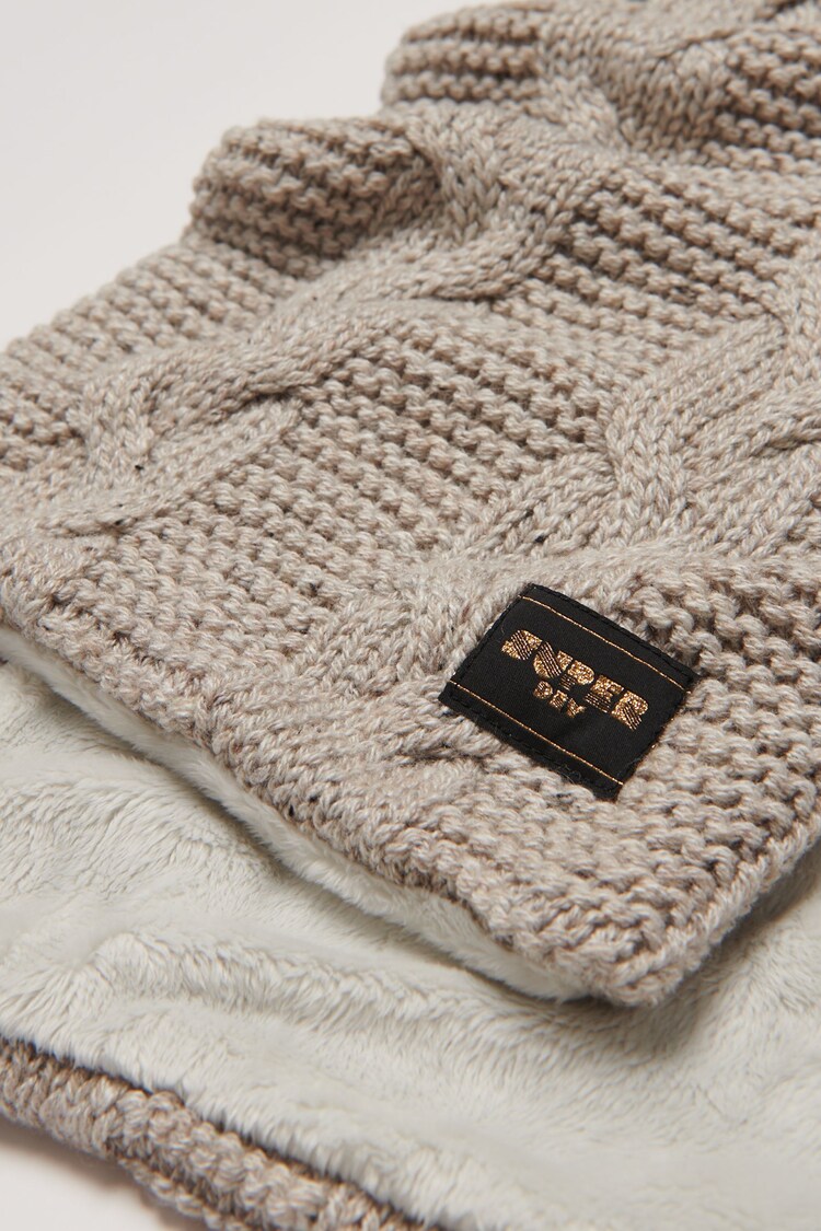 Superdry Cream Cable Knit Scarf - Image 2 of 2