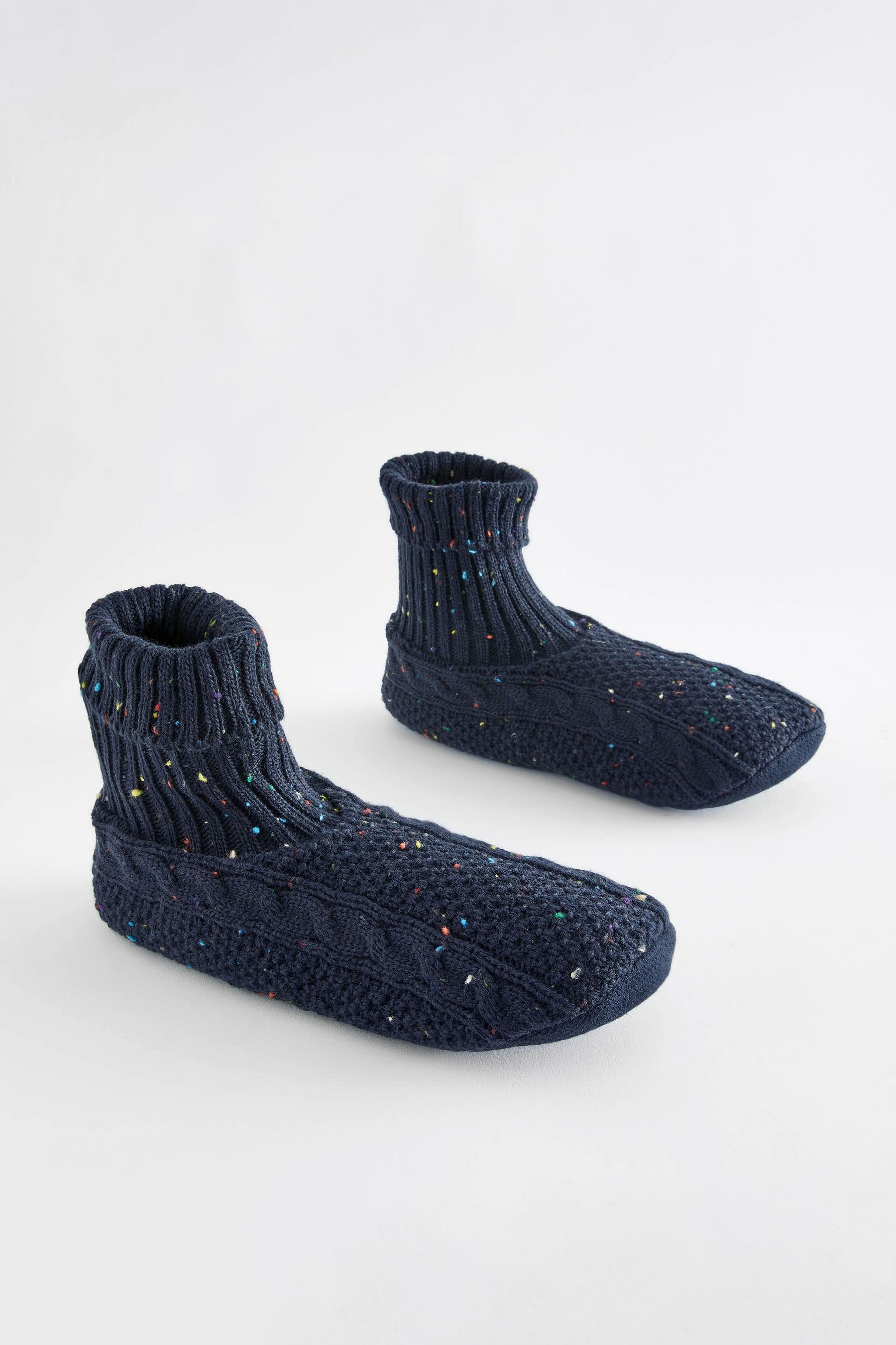 Buy Navy Blue Memory Foam Slippers Socks Boots from Next Luxembourg