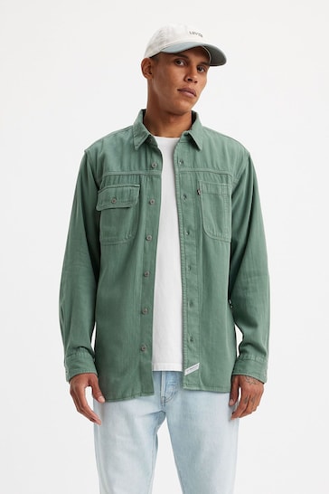 Levi's® Olie Forest Garment Dye Long Sleeve Auburn Worker Shirt