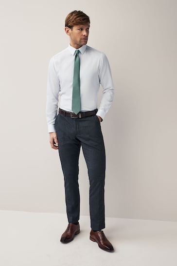 Sage Green/White Slim Fit Occasion Shirt And Tie Pack