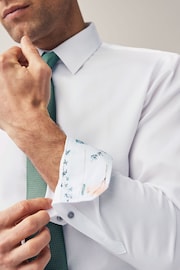 Sage Green/White Slim Fit Occasion Shirt And Tie Pack - Image 4 of 8