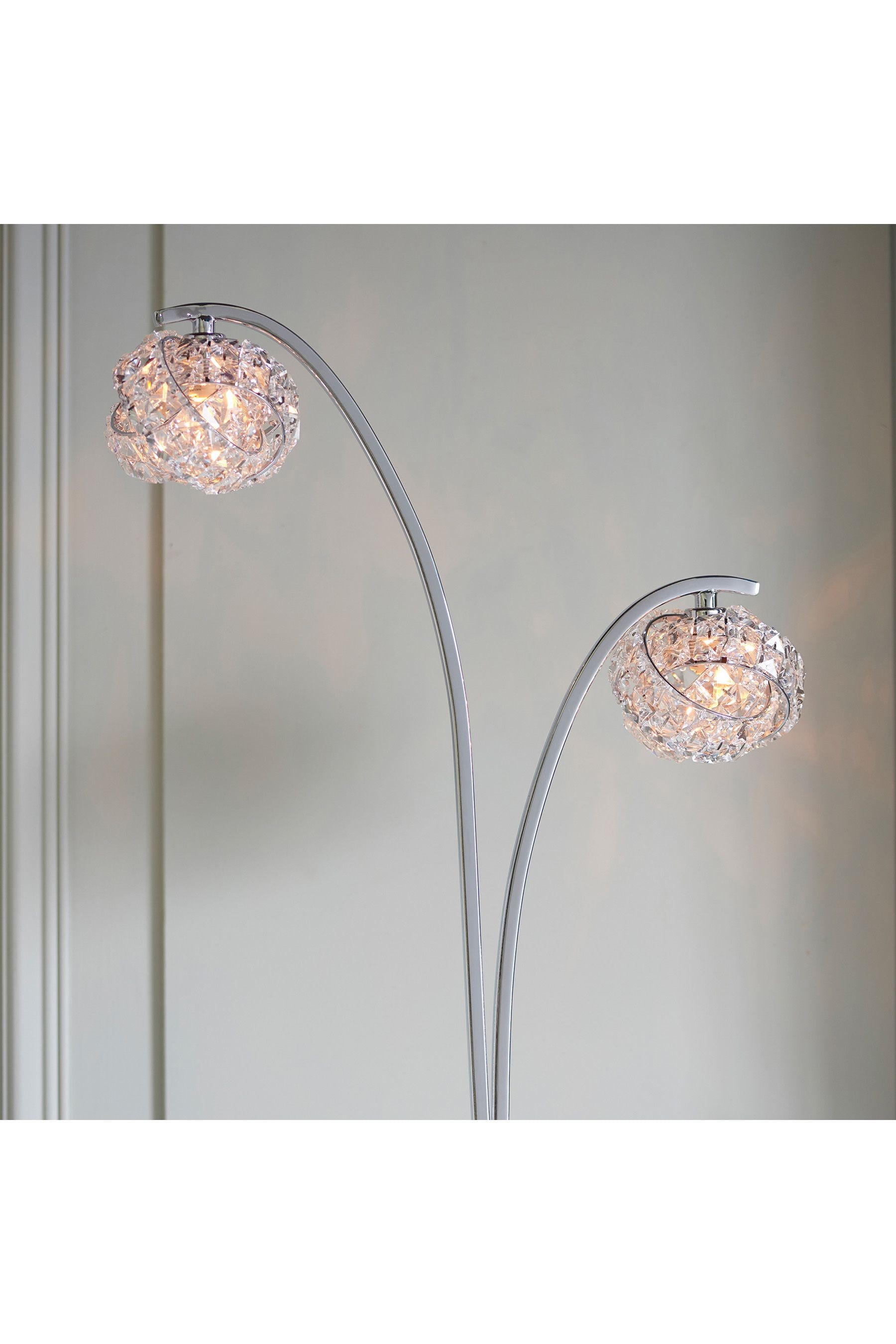 Buy Gallery Home Chrome Lila Crystal Floor Lamp from the Next UK
