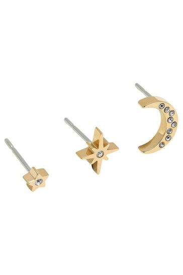 Olivia Burton Jewellery Ladies Gold Tone Celestial North Star & Moon Stud Earrings