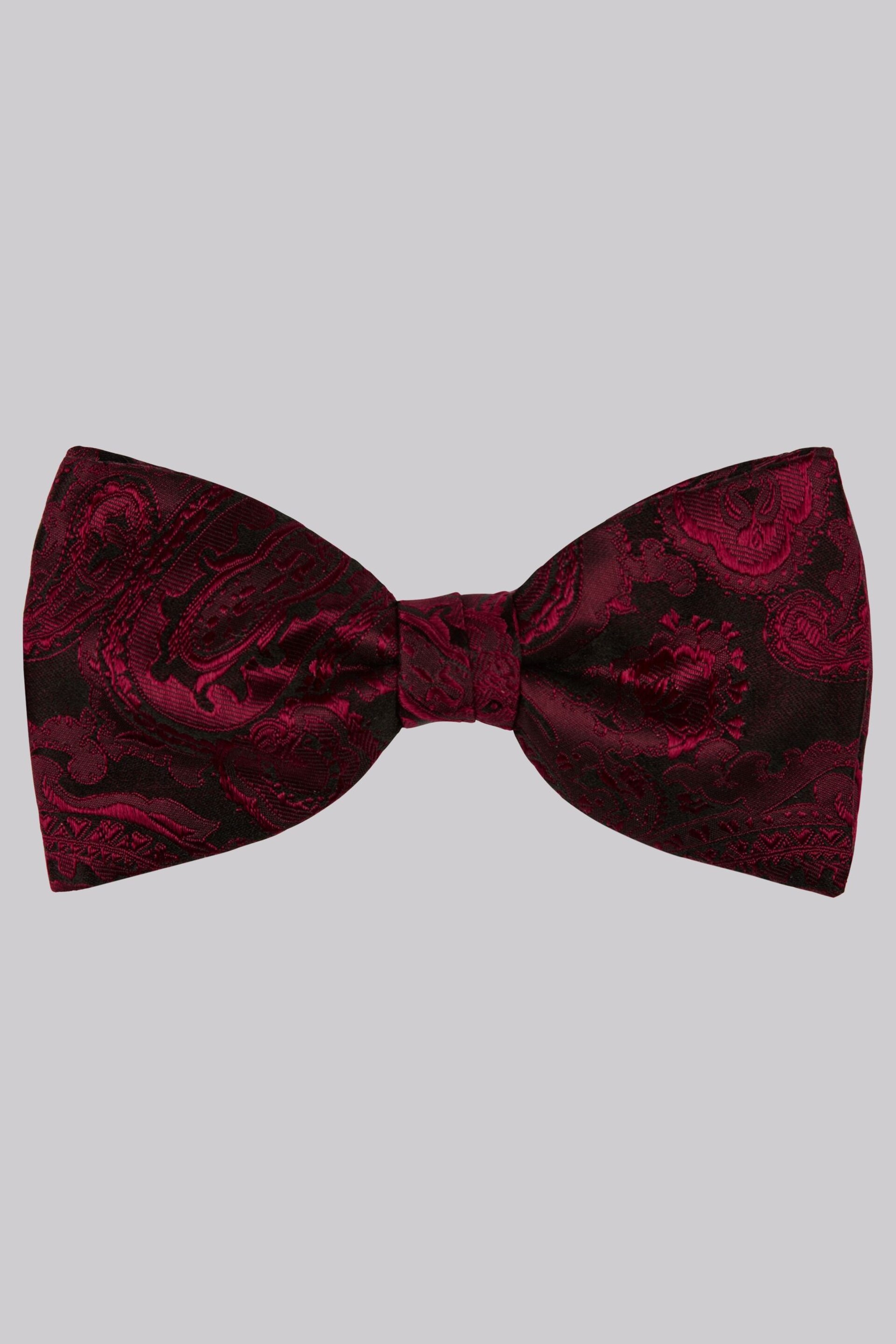 MOSS Red Paisley Silk Bow Tie - Image 1 of 1