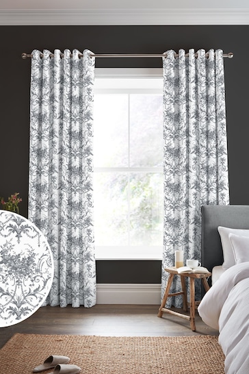 Laura Ashley Charcoal Tuileries Made to Measure Curtains