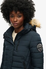 Superdry Blue Fuji Hooded Mid Length Puffer Jacket - Image 5 of 7