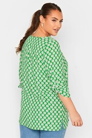 Yours Curve Green Tab Sleeve Blouse - Image 2 of 4