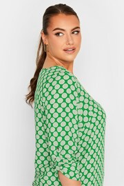 Yours Curve Green Tab Sleeve Blouse - Image 4 of 4