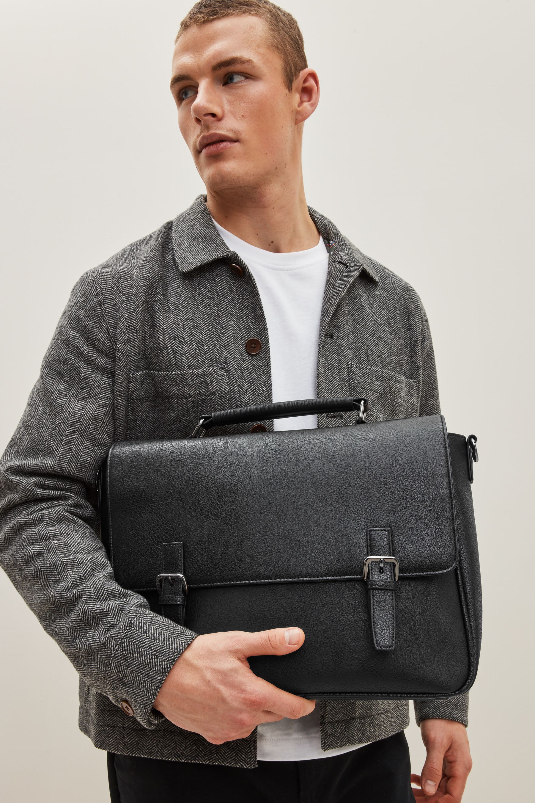 Buy Black Briefcase Messenger from Next Luxembourg