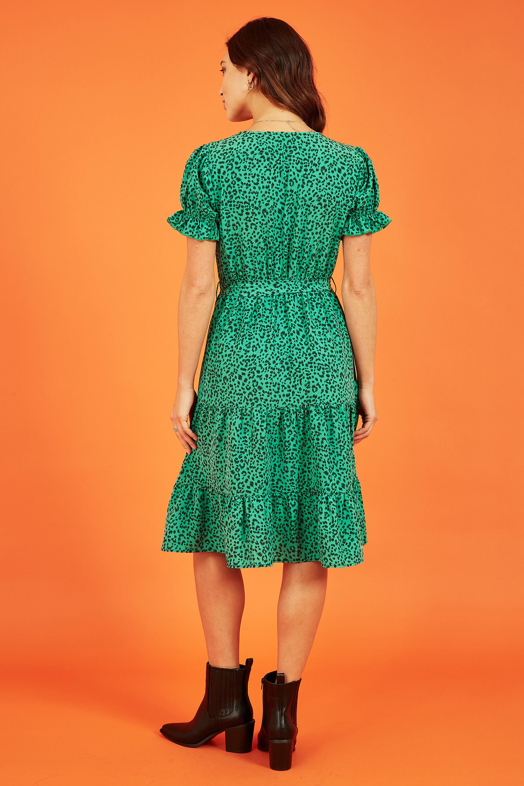 Mela leopard print wrap dress discount