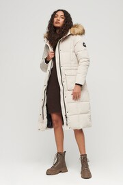 Superdry Grey Everest Longline Puffer Coat - Image 1 of 6