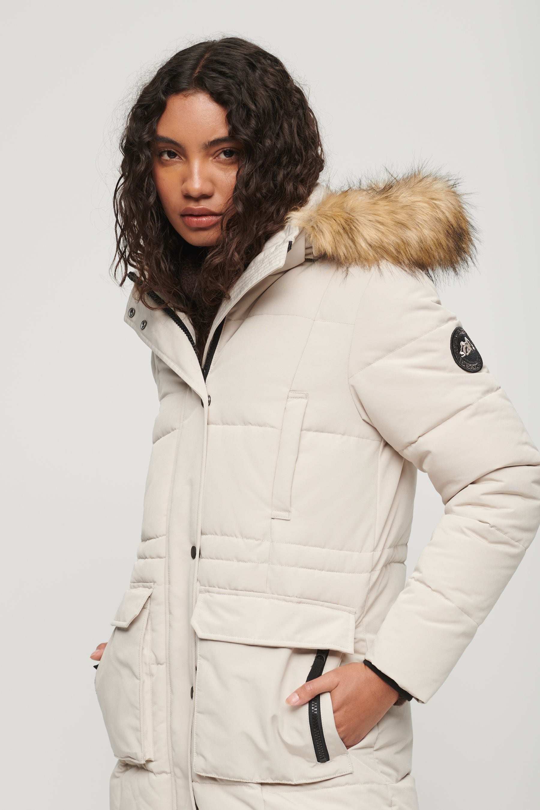 Superdry grey discount padded coat