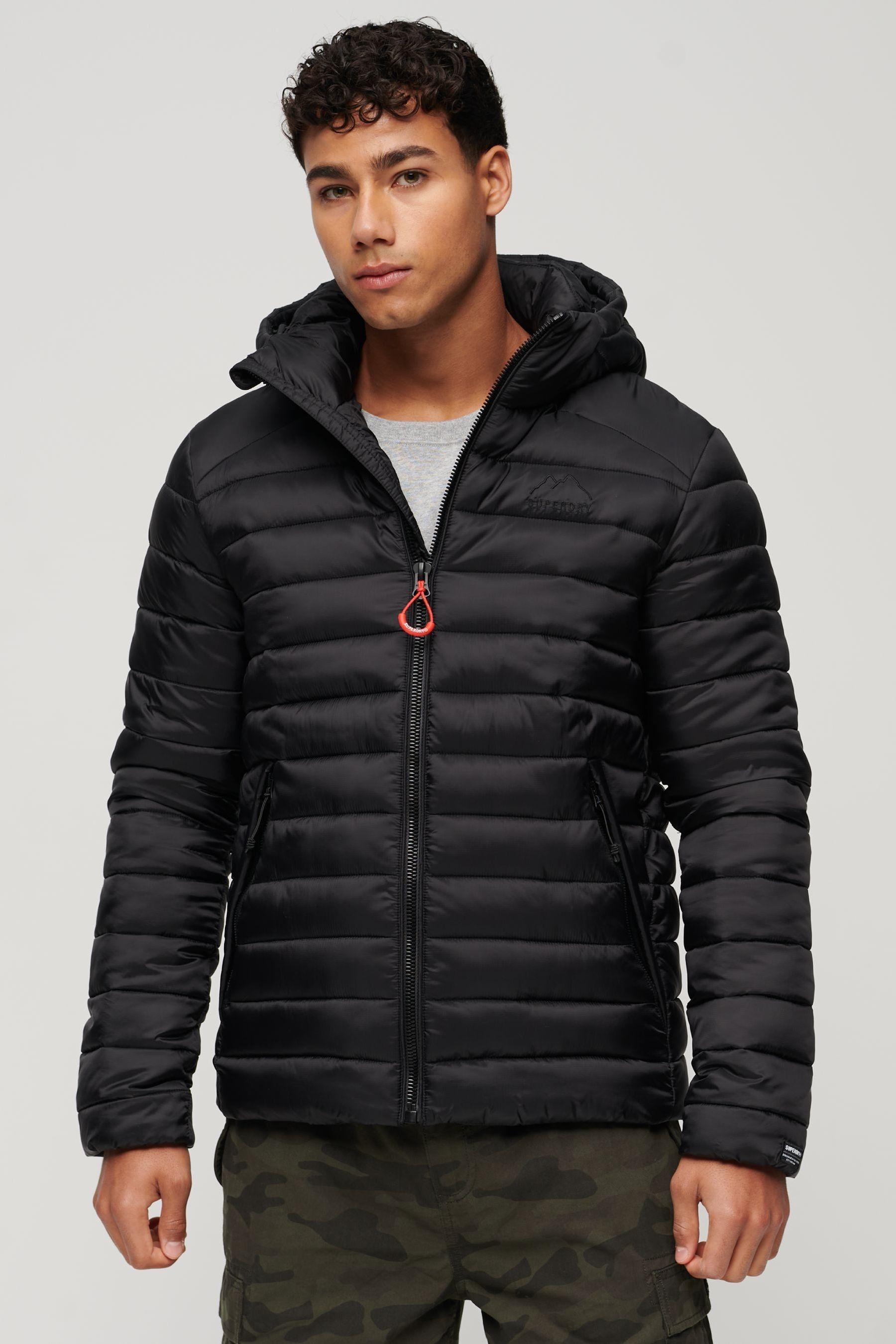 Buy Superdry Black Hooded Fuji Sports Padded Jacket from the Next