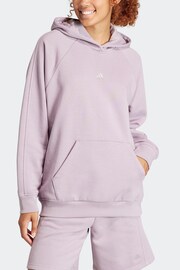 adidas Purple Boyfriend Sportswear All Szn Fleece Hoodie - Image 4 of 7