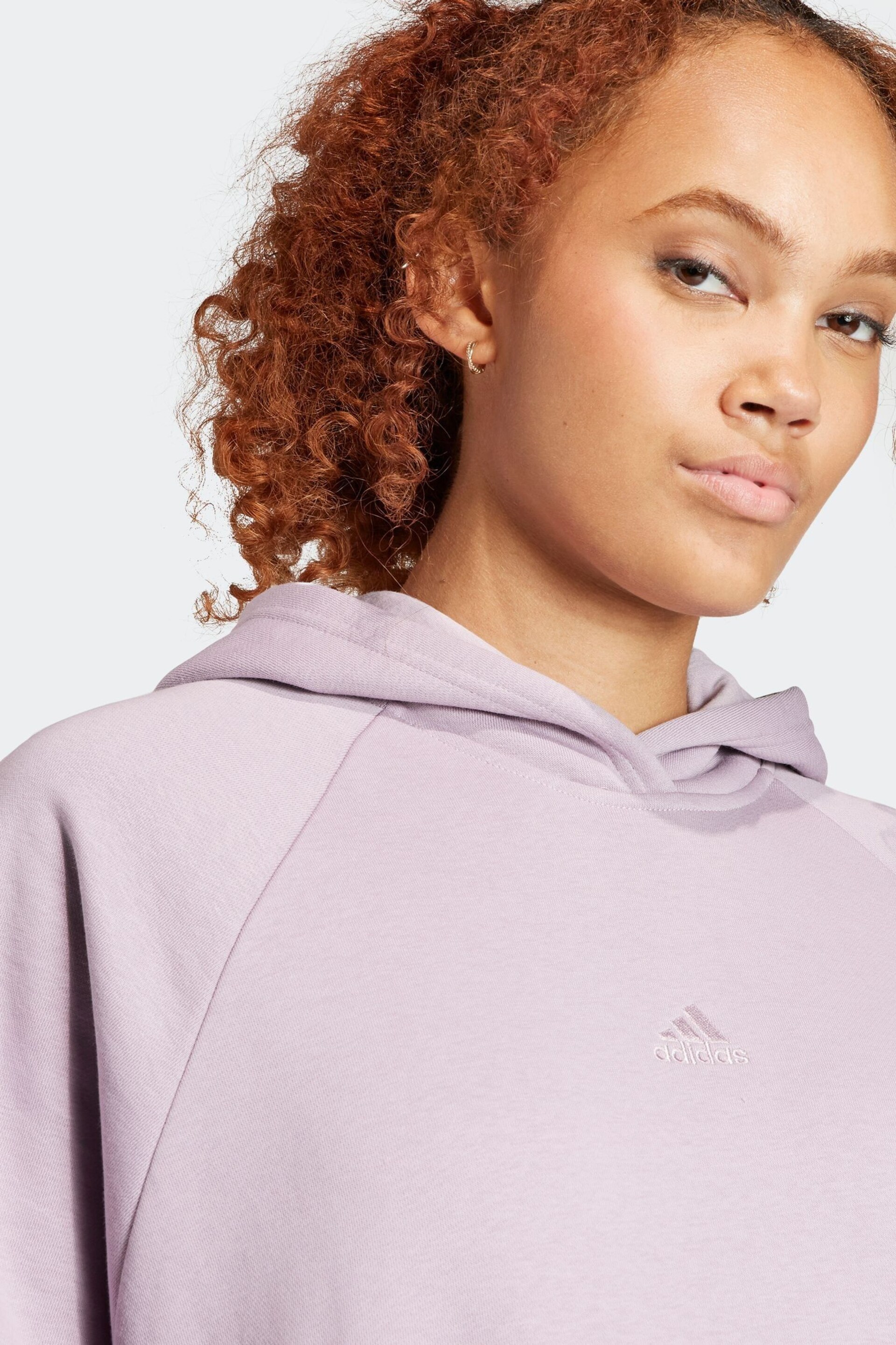 adidas Purple Boyfriend Sportswear All Szn Fleece Hoodie - Image 5 of 7